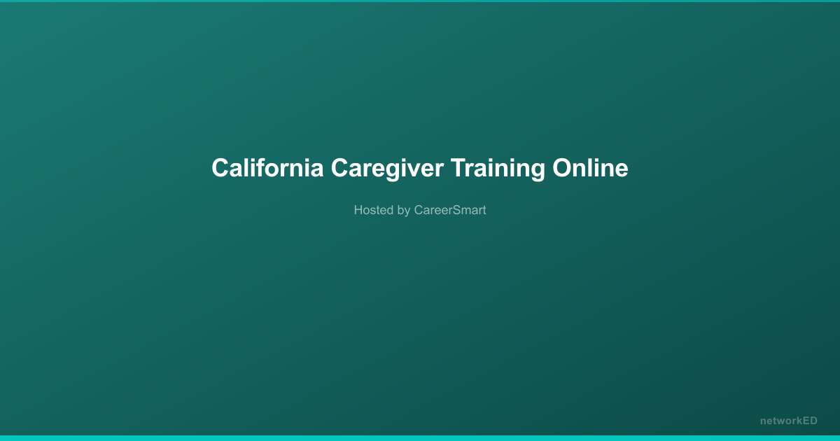 California Caregiver Training Online